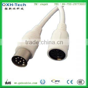 high quality 8 pin mini Din cable mle to female with 3 years warranty