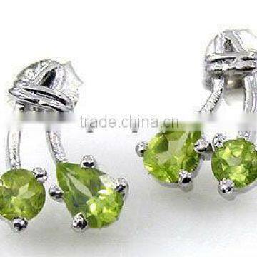 GENUINE PERIDOT & .925 Sterling Silver Dangle Earrings,Wholesale Silver Jewelry