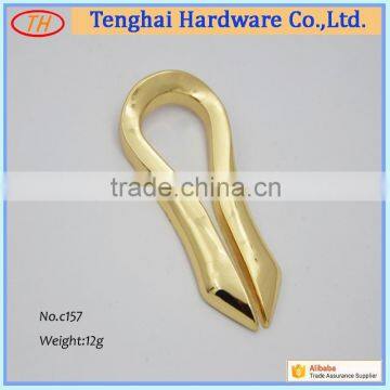 China factory light gold shape metal accessory for handbags Strap