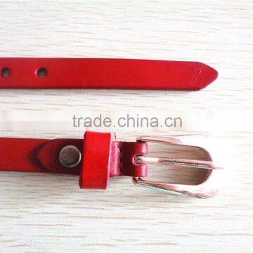 Red Skinny Genuine Leather Belts for Women Dress