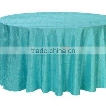 Turqouise Pintuck taffeta round table cloth/table linen for weddings