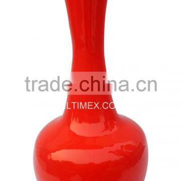 Higt neck red Bamboo vase made by VILTIMEX