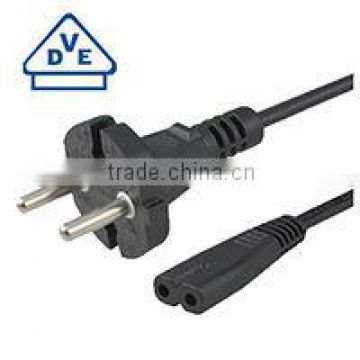 VDE approval 2 pin european ac power cord