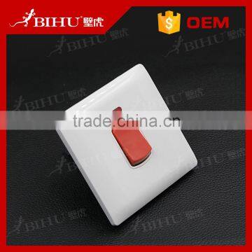 High Quality UK 45a 1 Gang Wall Switch for Kitchen Stainless Steel Wall Switch Socket Safe