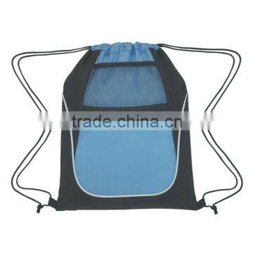 Drawstring Sports Pack With Dual Pockets-Carolina Blue