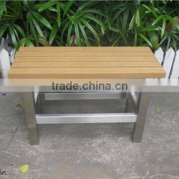 Backless recycled plastic park bench metal garden bench