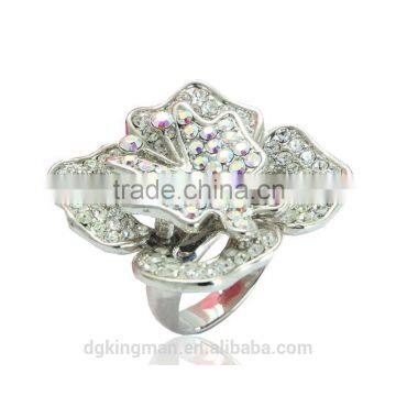 New Arrival! Kingman shiny butterfly flower crystal finger rings