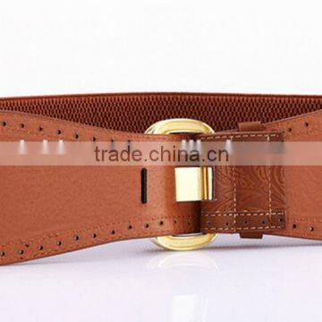 New Style Ladies and Women Fashion Zinc Alloy Buckle All-match Carved Elastic Super Side Waist Belt photo-5