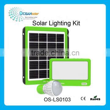 5W5V portable solar lighting kit with warning light easy using