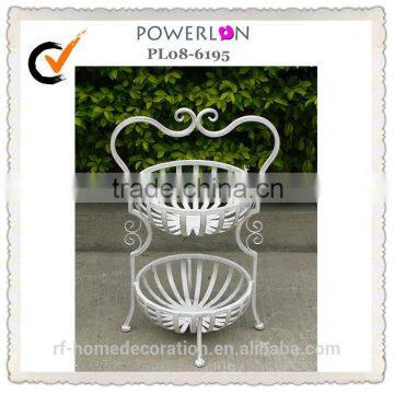 2 Pots Garden Decorative Metal Flower Pot