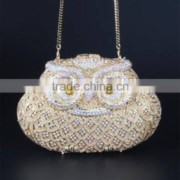 Top quality fashion rhinestone luxury handbag alloy evening bag