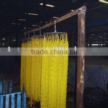 yellow painted safety chain