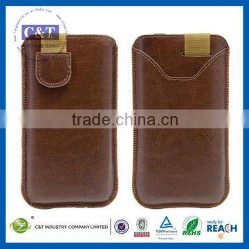 C&T PU leather case pouch for alcatel one touch idol x