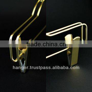 Golden Metallic Trousers / Pants Hanger for Hotel Amenity