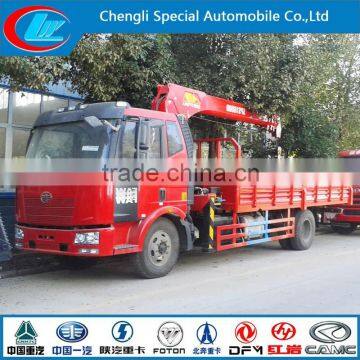 FAW Truck with Crane 4X2 truck wirh crane 8ton crane truck 180hp truck with crane heavy duty truck with crane