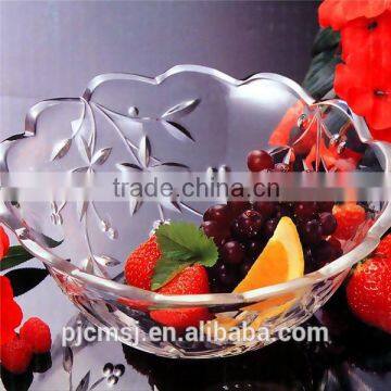 clear crystal fruit plate ,rond glass fruit plate for restaurant &home decoration