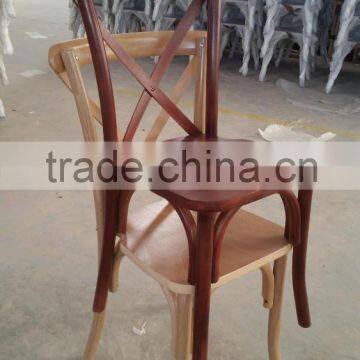 Hot Sale Strong Stackable Elegant Upholstery Antique French Cross Back Chair, X-Back Chair photo-2