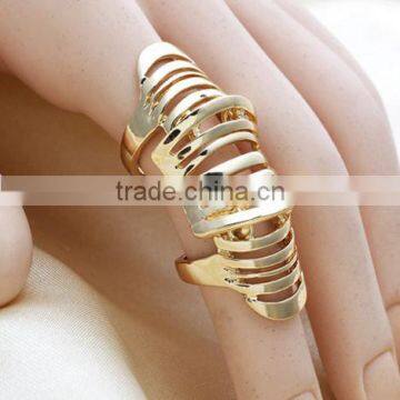 Silver Gold Punk Gothic Alloy Spike Armor Knuckle Joint Full Finger Ring