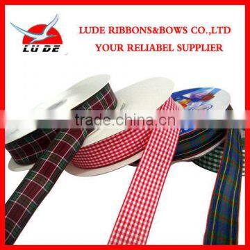 wholesale plaid ribbon,checked ribbon,red gingham ribbon