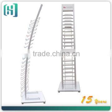 white color metal floor custom ceramic tile display rack stands HSX-S0355