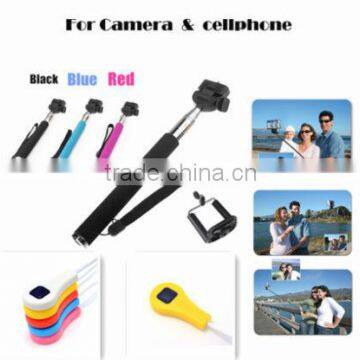 New Arrival Self-timer kit Wired Cable Camera Shutter plus Handheld Monopod with Holder for Android iphone Samsung HTC CL-57
