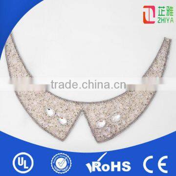 2014 rhinestone handmade hot fix necklace design