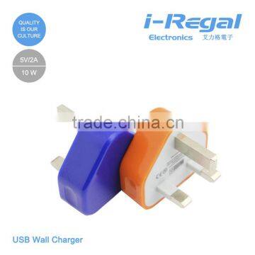 High Quality UK 3Pin Plug Power Adapter USB Wall Charger for samsung charger