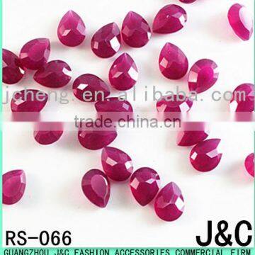 10*14mm jelly fuchsia color drop shape sew on resin stones