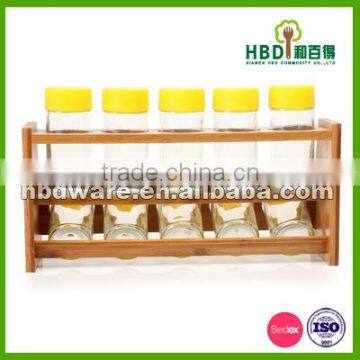 Kitchen Glass Spice Set With Rack Wholesale photo-2