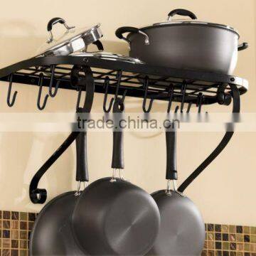 Wall Mount Shelf Hanging Kitchen Pot Rack