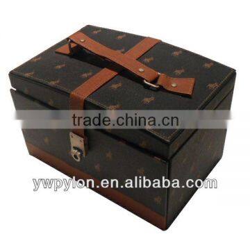 Black PU leather jewelry case