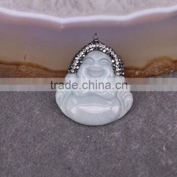 Natural Jade Pendant, Buddha Pendant, Gem stone Druzy Pendant For Jewelry Making