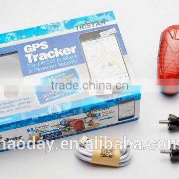 Hidden SOS gsm gprs gps tracker for bicycle personal TK906 waterproof taillight gps tracker