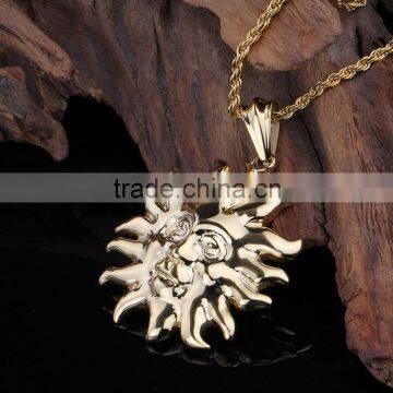 Simple Casting Design Fashion Unique Gold Sun Pendant photo-6