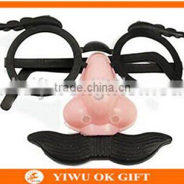 High Quality Fake Beard Nose Crazy Party Plastic Novelty Funny Glasses with Eyebrow Mustache