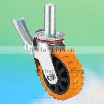 6''8'' Polyurethane Wheel Swivel With Lock Scaffold Industrial Casters