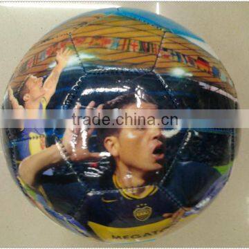machine stitch PVC star face photo soccer ball/football for promotion