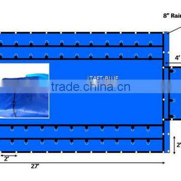 18oz PVC Lumber Tarps 16' x 27' With 4' x 8' Flap/Tail Made with Heavy Duty 18 Oz Vinyl2 Rows of "D" Rings on all 4 sides