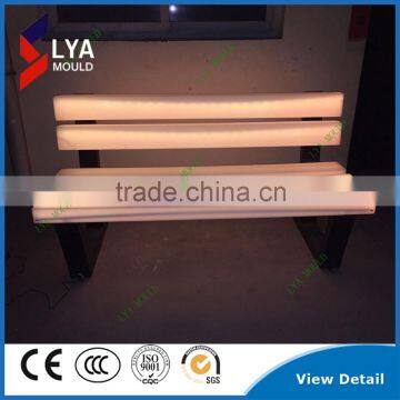 White color changed led light plastic garden bench