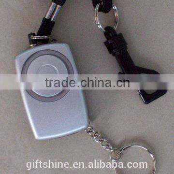 personal alarm with 3mm white LED light and keychain