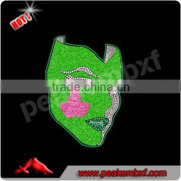 Hotsale Mask Rhinestone Transfers Design for Cloth Decoration