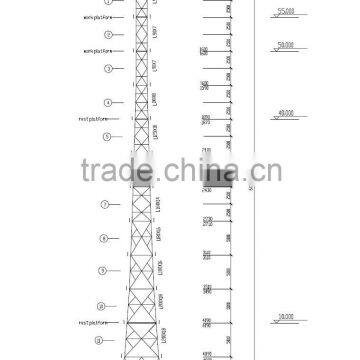 60M Hot dip galvanized Angle steel tower