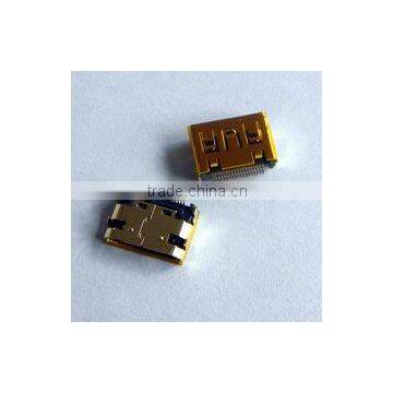 mini HDMI 19P female smt DIP gold-plated connector