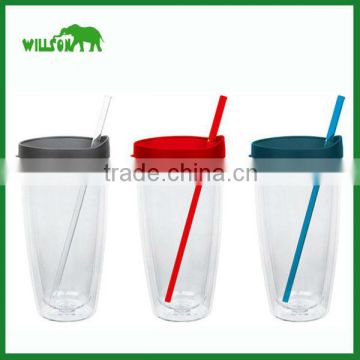 supply all kinds of 16OZ plastic straw tumbler