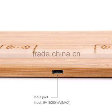 Bamboo Edition Dual Port Qi-standard Wireless Charging Pad With LED Indicators With All Qi-enabled Devices photo-6