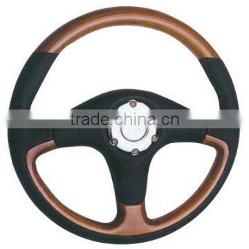 wooden steering wheel