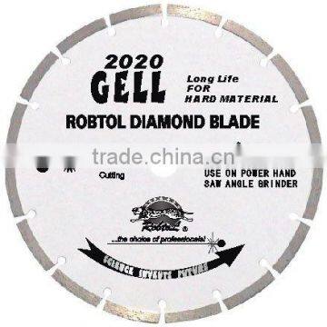 Segmented small diamond saw blade for long life cutting hard and dense material-----GELL