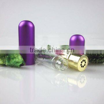 X unique Inhale tube glass purple perfume bottles