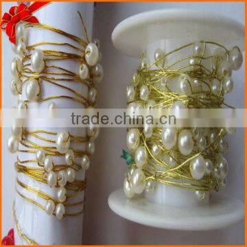 DIY pearl wire/Craft Metal wire with pearls,craft pearl on reel wire
