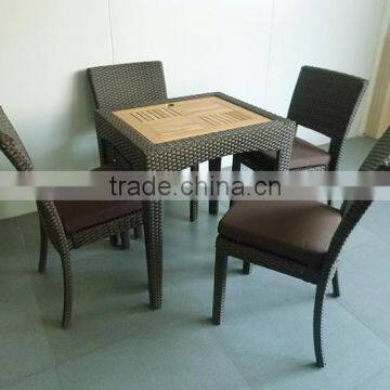 Classic Rattan Furniture Dining Chairs And Teakwood Table photo-2